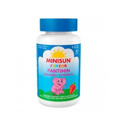 Minisun Fantimin Calcium & D3 vitamin Junior 60 gum - TÆT PÅ UDLØB