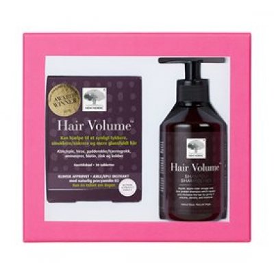New Nordic Hair Volume Gaveæske - værdi 396,- Hair Volume 30 tab + Shampoo 250 ml