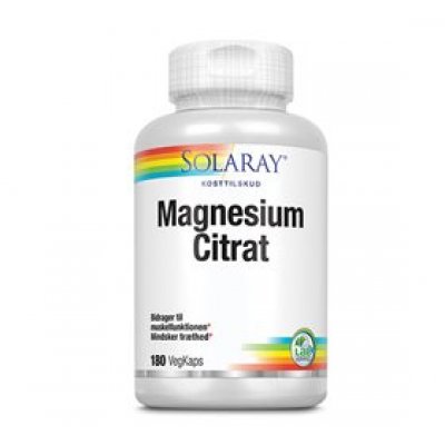 Solaray Magnesium Citrat • 180 kapsler