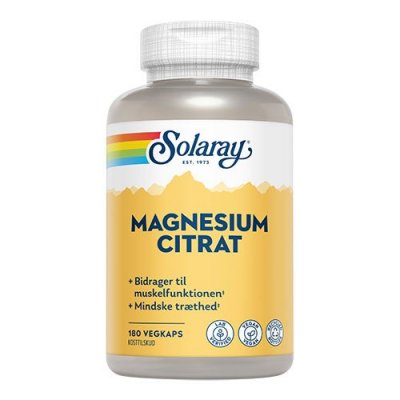 Solaray Magnesium Citrat 180 kapsler
