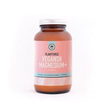 Magnesium+ Natural vegansk Plantforce • 160g.