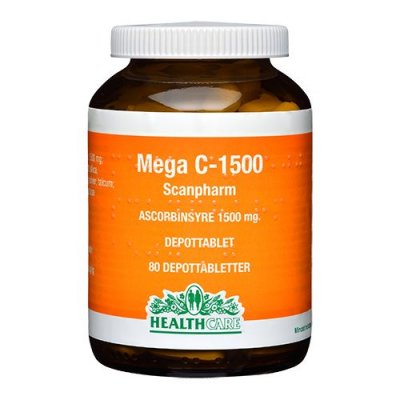 Mega C 1500 mg HealthCare - 80 tabletter