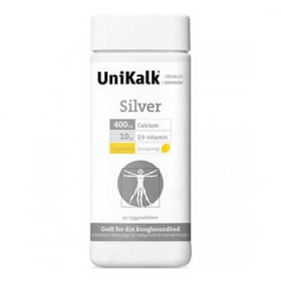 UniKalk Silver tyggetabl. m. ekstra D 90 tab. - Datovare 12/2025