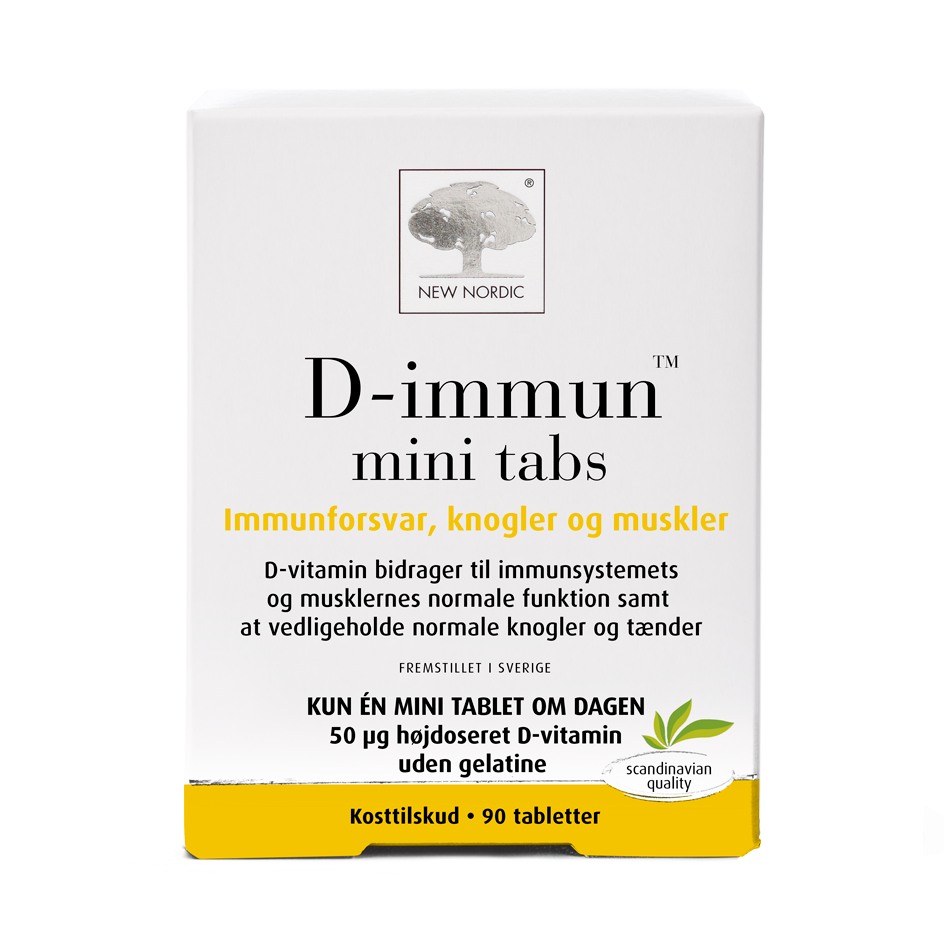 Se New Nordic D-Immun&trade; mini tabs 90 tabletter hos Helsegrossisten.dk