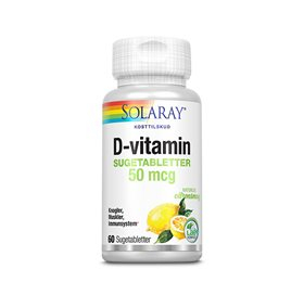 Se Solaray D-vitamin 50 mcg &bull; 60 tab.DATOVARE 05/2024 hos Helsegrossisten.dk