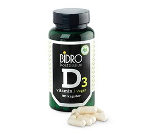 Se Bidro D3-Vitamin Vegan &bull; 90 kap. hos Helsegrossisten.dk