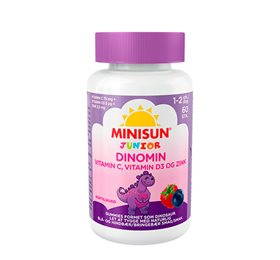 Se Biosym Dinomin C & D3 vitamin Junior, 60 gum hos Helsegrossisten.dk