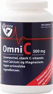 Se OmniC 500 mg stærk c-vitamin, 180tabl. hos Helsegrossisten.dk
