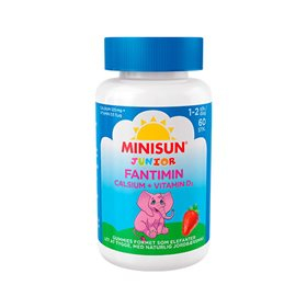 Billede af Minisun Fantimin Calcium & D3 vitamin Junior 60 gum - TÆT PÅ UDLØB hos Helsegrossisten.dk
