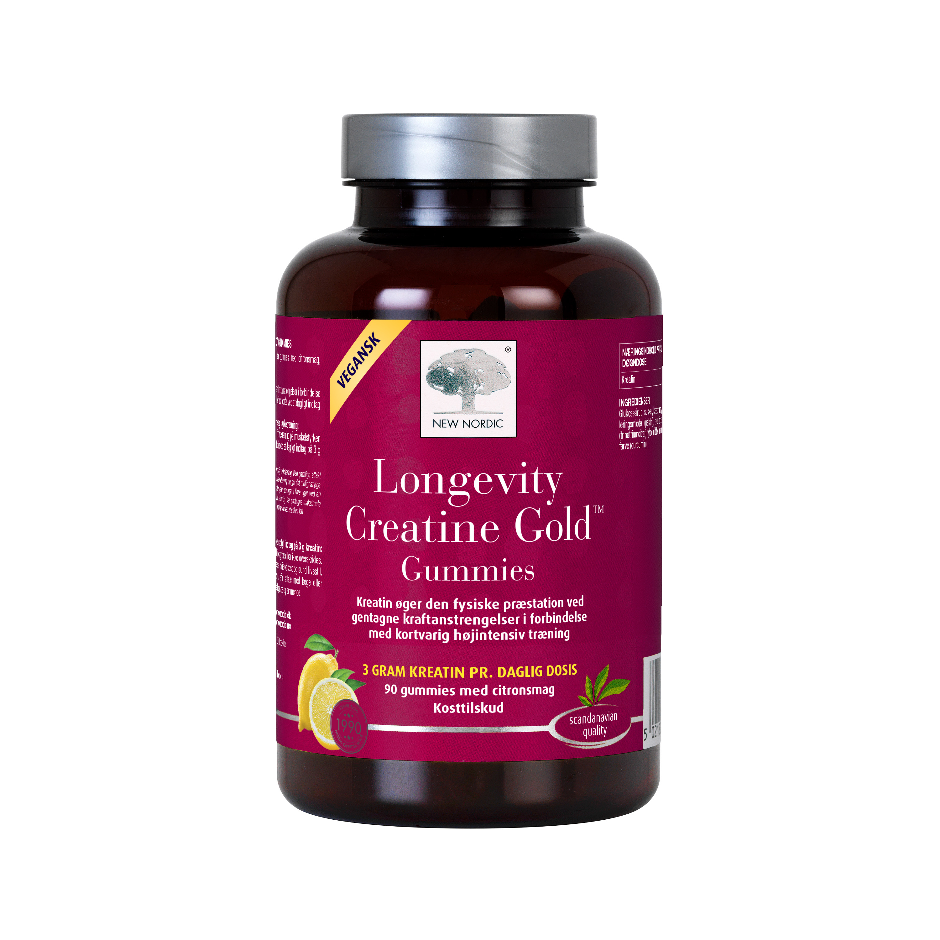 New Nordic Longevity Creatine Gold Gummies 90 stk