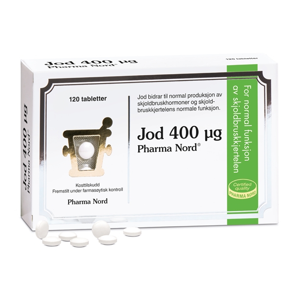 Se Pharma Nord Jod 400 Î¼g 120 tabl. hos Helsegrossisten.dk