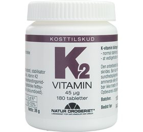 Billede af Natur-Drogeriet K2-vitamin &bull; 180 tab. hos Helsegrossisten.dk