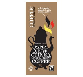 Se Kaffe Papua New Guinea malet Økologisk - 227 gr - Clipper - Mindst holdbar til : 07-09-2024 hos Helsegrossisten.dk