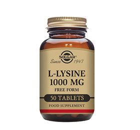 Se Solgar L-Lysine 1000 mg 50 tabl. hos Helsegrossisten.dk