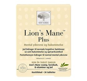 Billede af New Nordic Lion's Mane Plus - 30 tab. hos Helsegrossisten.dk