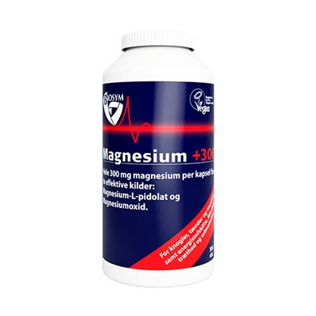 Se BioSym Magnesium +300 250 kapsler. hos Helsegrossisten.dk