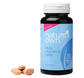 Se Natures Own Multi Vitamin B Extra 50 tab. hos Helsegrossisten.dk
