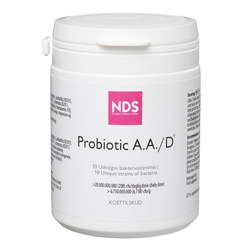 Se NDS Probiotic A.A./D, 100g hos Helsegrossisten.dk