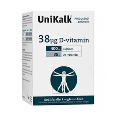 Unikalk D-vitamin 38 µg • 180 tab.
