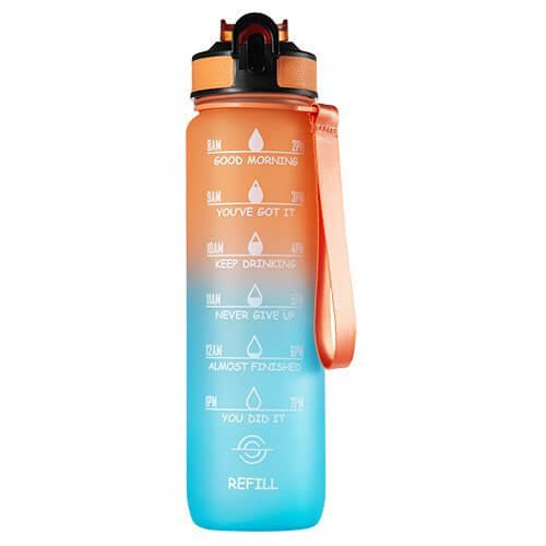 Motivationsflaske 1 ltr Orange/grøn