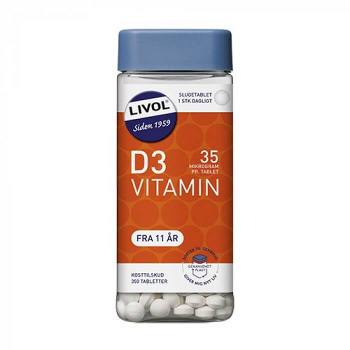 Livol Vitamin D 35 mcg 350 tab.  BEDST FØR 02/2026
