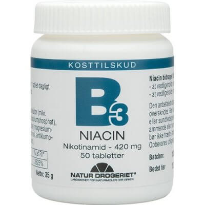 ND Niacin nikotinamid B3 420 mg 50 tabletter