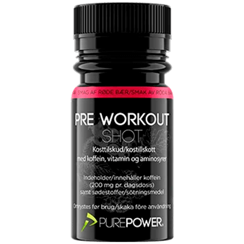 PurePower Pre Workout Shot (PWO) Røde bær 60 ml  