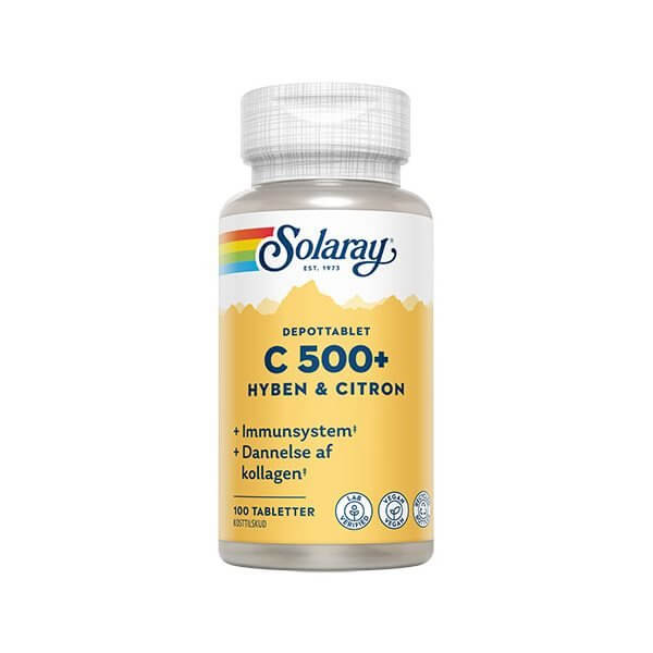 Solaray C-vitamin C500+ hyben, citron 100 tabletter