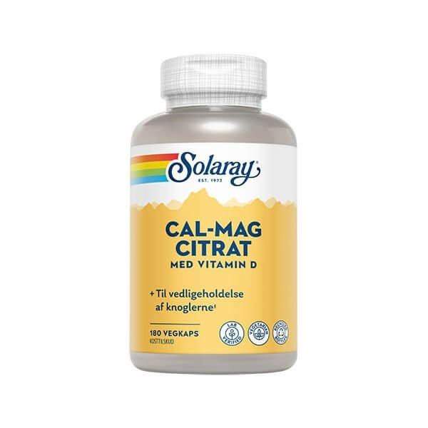 Solaray Cal-Mag Citrat m. D-vitamin 180 kaps.