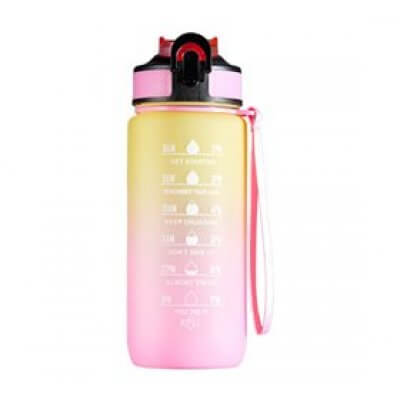 Motivationsflaske 600 ml Pink/Gul