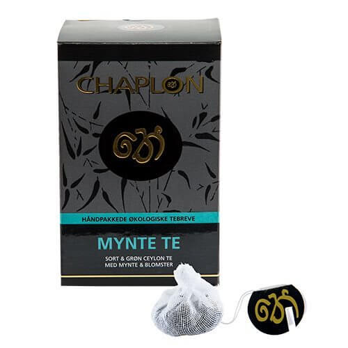 Chaplon Mynte sort/grøn te Ø 15 breve