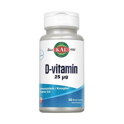 KAL D-Vitamin 25 mcg 100 kapsler