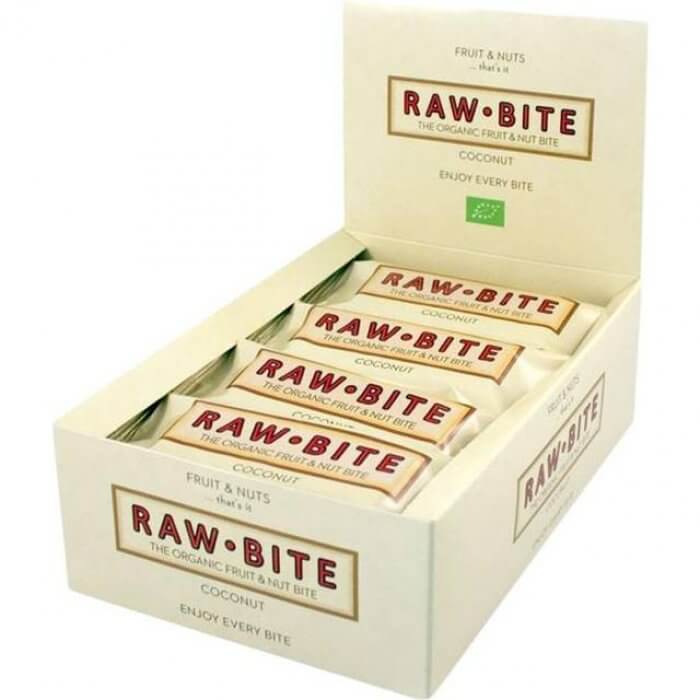 Rawbite Kokos • 50 g. Køb 12 stykker SPAR 10%