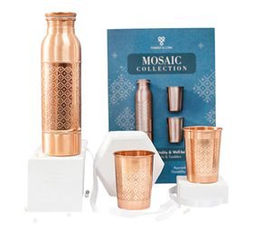 Kobber gavesæt Mosaic (1x900ml+2x300ml)