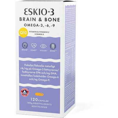 Midsona Eskio3 Brain & Bone Omega 3, 6, 9 120 kapsler