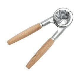 Nøddeknækker metal m. bøgetrægreb 19 cm