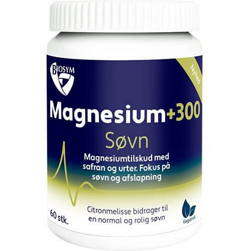 Biosym Magnesium +300 Søvn 60 kapsler