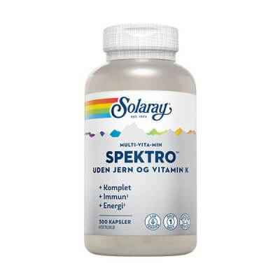 Spektro Multivitamin u. jern og K 300 kaps.