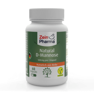 Zein Pharma Natural D-Mannose 500 mg 60 vegetabilske kapsler DATOVARE 30/6-2023