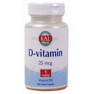 KAL D-Vitamin 25 mcg 100 kapsler DATOVARE 09/2024