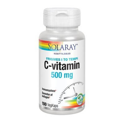 Solaray C-vitamin 500 mg • 100 kapsler 