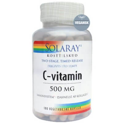 Solaray C-vitamin 500 mg • 180 kapsler