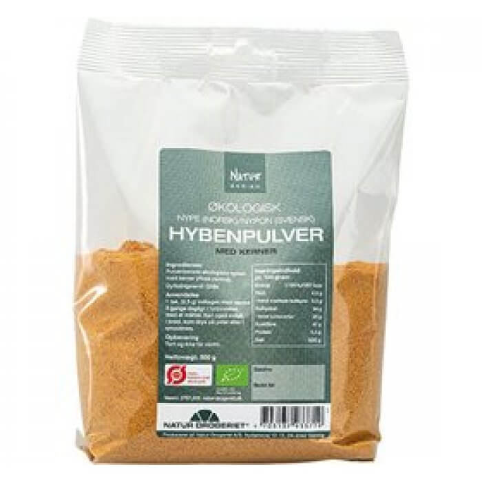 ND Hyben pulver fint m. kerner Ø 500 g. DATOVARE 03/09-2025