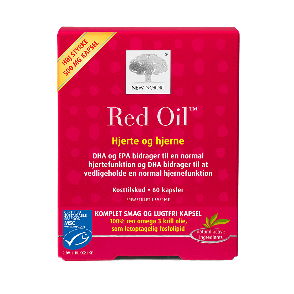 New Nordic Red Oil Omega 3 - Hjerte & hjerne • 60 kapsler - Datovare 02/2024