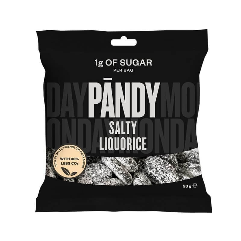 Pandy Sukkerfri Candy - Salty Liquorice • 50g. - 6 for 119,00