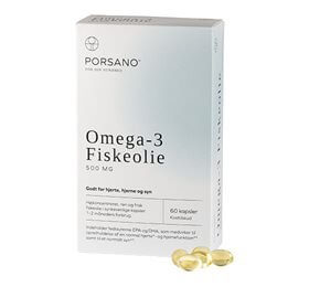 Porsano Omega-3 Fiskeolie 60 kapsler 