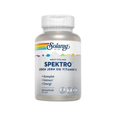 Spektro Multivitamin u. jern og K 100 kaps.