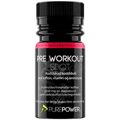 PurePower Pre Workout Shot (PWO) Røde bær 60 ml  