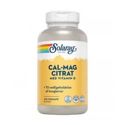 Solaray Cal-Mag Citrat m. D-vitamin 270 kaps.