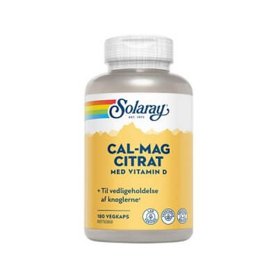 Solaray Cal-Mag Citrat m. D-vitamin 180 kaps.